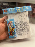 Custom PP Colouring Sheets w/ custom mini Pencil Crayon Box
